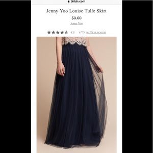 New sz 6 Jenny Yoo Louise Tulle navy skirt wedding